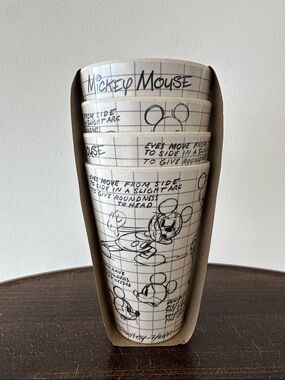 Disney Sketch-Style Stackable Cups - White with Black Illustrations